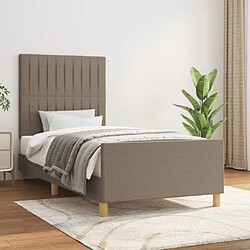 Maison Chic Lit adulte - Cadre Structure de lit avec tête de lit Contemporain Taupe 80x200 cm Tissu -MN45630