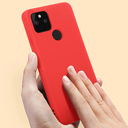 Avizar Coque Google Pixel 4A 5G Silicone Semi-rigide Finition Soft Touch rouge pas cher