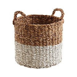 Avis Aubry Gaspard Cache-pots en jonc de mer naturel et blanc (lot de 3).