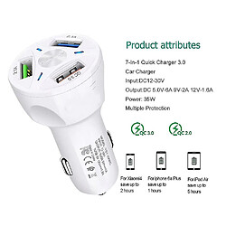 Avis Universal 3 ports USB Car Chargeur rapide 3,0 Cigarette de voiture rapide allume pour Samsung Huawei Xiaomi Charger de voiture iPhone QC 3.0