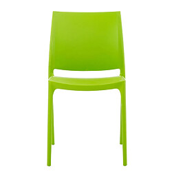 Decoshop26 Chaise de jardin en plastique vert design simple empilable 10_0001384