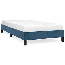 vidaXL Cadre de lit sans matelas bleu foncé 90x200 cm velours