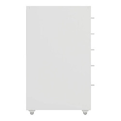 Acheter Helloshop26 Caisson de bureau meuble de rangement pour documents dossiers fournitures de bureau à roulettes avec 5 tiroirs 69 x 28 x 41 cm blanc 03_0006328