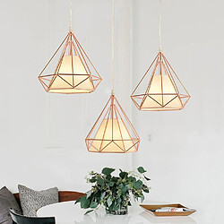 Avis Stoex Métal Retro Lustre Suspension industrielle forme Diamant 25cm, Lampe de Plafond Abat-Jour Luminaire, Or Rose