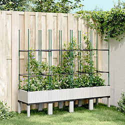 vidaXL Jardinière avec treillis blanc 160x40x142,5 cm PP