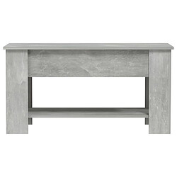 Avis vidaXL Table basse gris béton 101x49x52 cm bois d'ingénierie