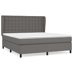 Maison Chic Lit Adulte - Lit simple Lit à sommier tapissier avec matelas moelleux - Meuble de Chambre - Gris 180x200 cm Similicuir -MN93088