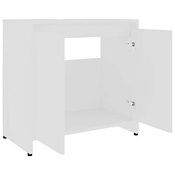 Maison Chic Armoire de salle de bain,Meuble de rangement,Meuble haut Blanc 60x33x61 cm Aggloméré -GKD677063 pas cher