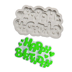 DIY Silicone Moule Alphabet Heureux Souhaits D'anniversaire Fondant Candy Décor Cuisson Outils pas cher