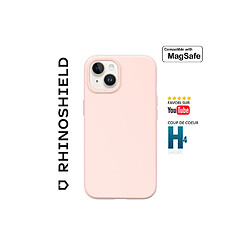 RhinoShield Coque Compatible avec [iPhone 14/13] SolidSuit Compatible avec Magsafe - Coque Fine avec Technologie d'absorption des Chocs et Finition Premium Matte - Rose