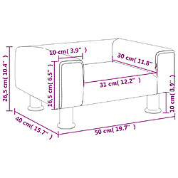 vidaXL Canapé pour enfants marron 50x40x26,5 cm velours pas cher