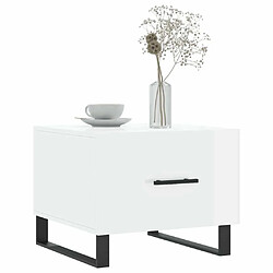 Avis Maison Chic Table basse,Table Console Table d'appoint, Table pour salon blanc brillant 50x50x40 cm bois d'ingénierie -MN32924