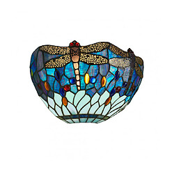 Interiors 1900 Applique Dragonfly Blue, verre et métal