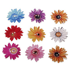 Avis 50 Pièces 25mm Marguerite Fleur En Bois 2-Boutons Pour Artisanat Artisanat Scrapbooking