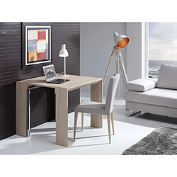 Inside 75 Table console extensible TAO 10 couverts 40/240x90cm pied bois plateau chêne