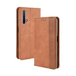 Etui en PU style vintage marron pour votre Realme X50 5G