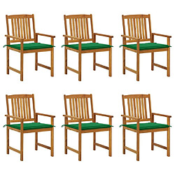 Maison Chic Lot de 6 Chaises de jardin avec coussins | chaises d'extérieur | Fauteuil Relax Bois d'acacia massif -GKD55525