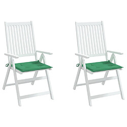 Avis vidaXL Coussins de chaise de jardin lot de 2 vert 50x50x3 cm