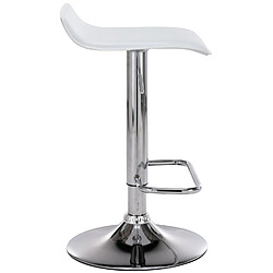 Decoshop26 Lot de 2 tabourets de bar en synthétique blanc hauteur réglable avec repose-pieds chromé TDB10163