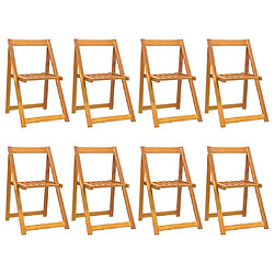 vidaXL Chaises pliables de jardin lot de 8 Bois d'acacia massif