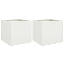 vidaXL Jardinières 2 pcs blanc 49x47x46 cm acier