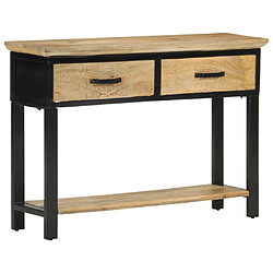 vidaXL Table console 110x30x75 cm bois de manguier massif brut