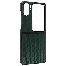 Avizar Coque pour Oppo Find N2 Flip Style carbone Conception 2 parties Vert Foncé