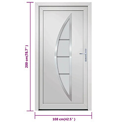 vidaXL Porte d'entrée Blanc 108x200 cm PVC pas cher