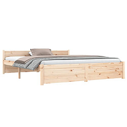 Avis vidaXL Cadre de lit sans matelas bois massif 160x200 cm