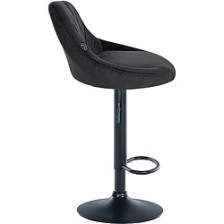 Decoshop26 Set de 2 tabourets de bar coutures décoratives losanges assise en velours noir et cadre en métal noir TDB10780