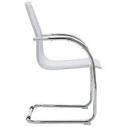 Avis Helloshop26 Chaise fauteuil siège de bureau informatique étude cantilever similicuir blanc 02_0023989