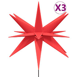 vidaXL Lumières de Noël avec piquets 3 pcs LED pliable rouge 35 cm