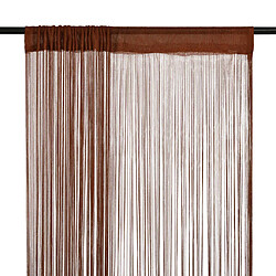 vidaXL Rideau en fils 2 pcs 100 x 250 cm Marron