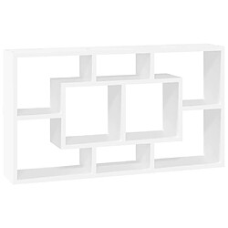 Maison Chic Étagère murale flottante,Etagère de rangement 8 compartiments Blanc brillant -MN53950