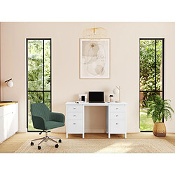 Vente-Unique Chaise de bureau - Velours - Vert - Hauteur réglable - ELEANA