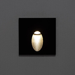 Ledkia Balise Extérieure Murale LED Encastrable 3W Carrée Ellis Noire Blanc chaud 2700K pas cher