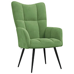 vidaXL Chaise de relaxation Vert clair Velours