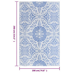 vidaXL Tapis d'extérieur Bleu azuré 190x290 cm PP pas cher