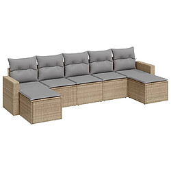 Maison Chic Salon de jardin avec coussins 7 pcs | Ensemble de Table et chaises | Mobilier d'Extérieur beige résine tressée -GKD97631