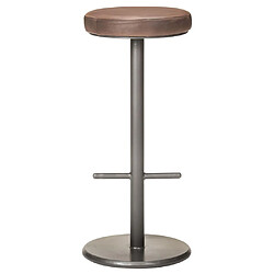 vidaXL Tabourets de bar lot de 2 marron cuir véritable