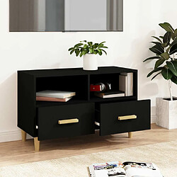 Avis Maison Chic Meuble TV scandinave - Banc TV pour salon Noir 80x36x50 cm Bois d'ingénierie -MN14506