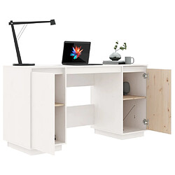 Avis vidaXL Bureau blanc 140x50x75 cm bois massif de pin