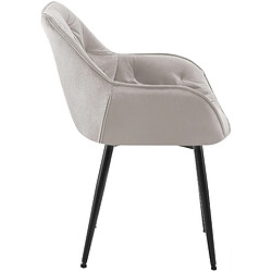 Avis Decoshop26 Lot de 2 chaises de salle à manger design et moderne assise en velours gris et pieds en métal noir 10_0001659