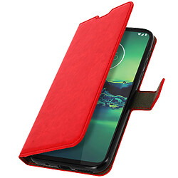 Avizar Housse Motorola Moto G8 Plus Porte-carte Fonction Support Vintage rouge