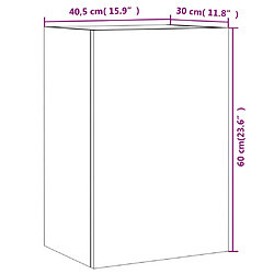 vidaXL Meubles TV muraux 2 pcs chêne fumé 40,5x30x60cm bois ingénierie pas cher