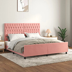 Maison Chic Lit adulte - Cadre Structure de lit avec tête de lit Contemporain Rose 180x200 cm Velours -MN35056