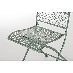 Acheter Decoshop26 Chaise de jardin en fer forgé vert vieilli MDJ10024