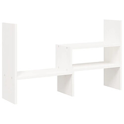 vidaXL Support pour moniteur Blanc (39-72)x17x43 cm Bois de pin solide