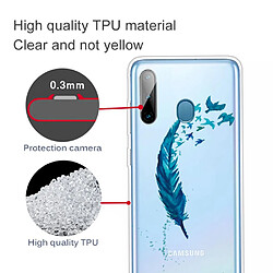 Coque en TPU impression de motif imd clair plume bleue pour votre Samsung Galaxy A11/M11