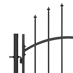 Avis vidaXL Portail de clôture de jardin avec dessus en lance 5x1,75 m Noir